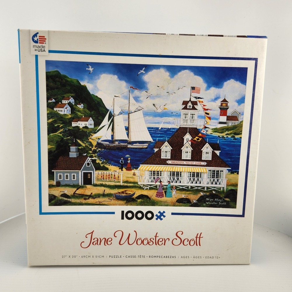 New Sealed Ceaco "Ships Ahoy!" Jane Wooster Scott 1000 pc Puzzle